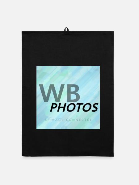 HELLBLAUES WBP-LOGO - Organic Geschirrtuch - Schwarz - Vorne