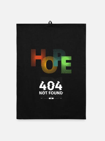 Hope not found 404 - Organic Geschirrtuch - Schwarz - Vorne