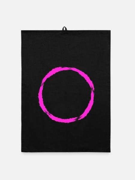 Kreis Symbol Kreisform Neue Variante - Organic Geschirrtuch - Schwarz - Vorne