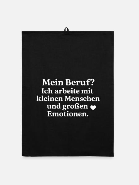Kleine Menschen - Große Emotionen (weiß) - Organic Geschirrtuch - Schwarz