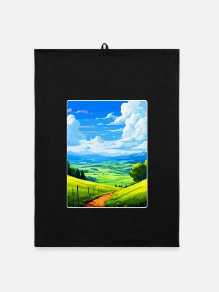 Bergisches Land Deutschland Vintage Reiseposter WPA - Organic Geschirrtuch - Schwarz - Vorne