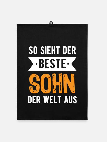 So sieht der beste Sohn der Welt aus - Organic Geschirrtuch - Schwarz - Vorne
