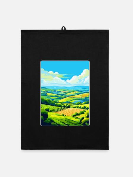 Camel Valley Cornwall England Großbritannien Reiseplakat WPA - Organic Geschirrtuch - Schwarz - Vorne