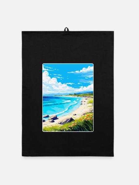 Luskentrye Beach Isle Of Harris Reiseposter WPA - Organic Geschirrtuch - Schwarz - Vorne