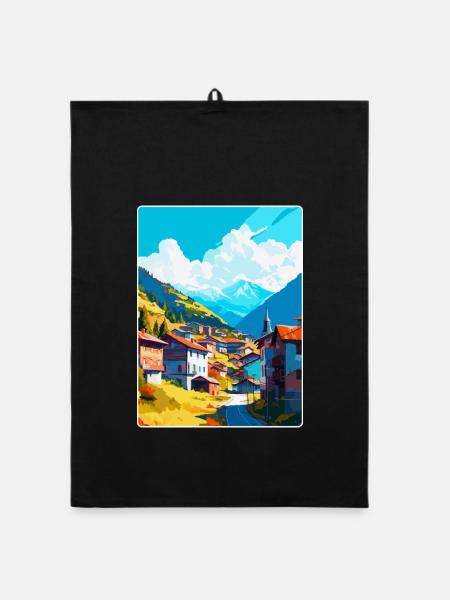 Artvin Türkei Vintage Reiseposter WPA Souvenir - Organic Geschirrtuch - Schwarz - Vorne