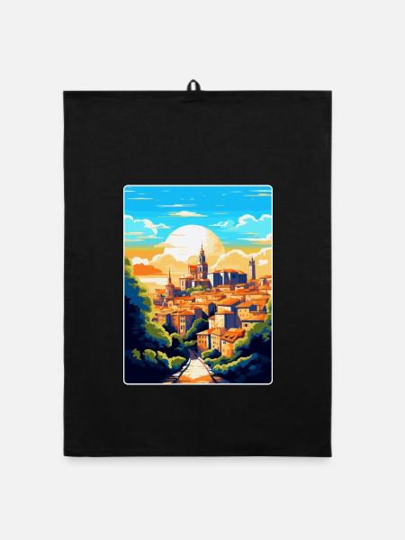 Toledo Spanien Vintage Reiseposter WPA Souvenir - Organic Geschirrtuch - Schwarz - Vorne