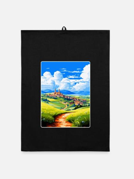 Castilla Y Leon Spanien Vintage Reiseposter WPA - Organic Geschirrtuch - Schwarz - Vorne