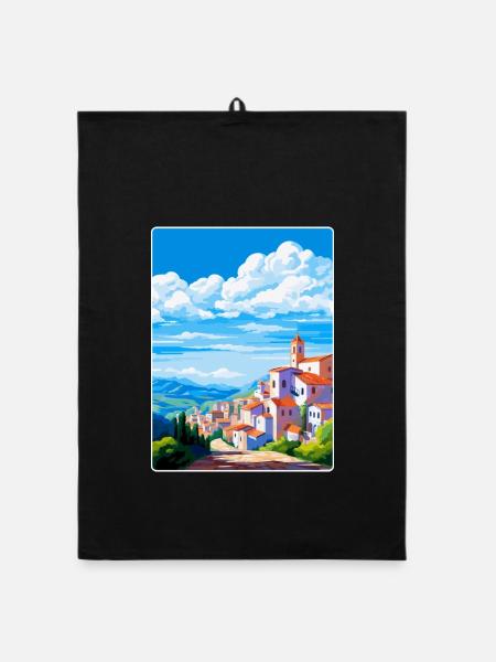 Castelo Branco Portugal Vintage Reiseposter WPA - Organic Geschirrtuch - Schwarz - Vorne
