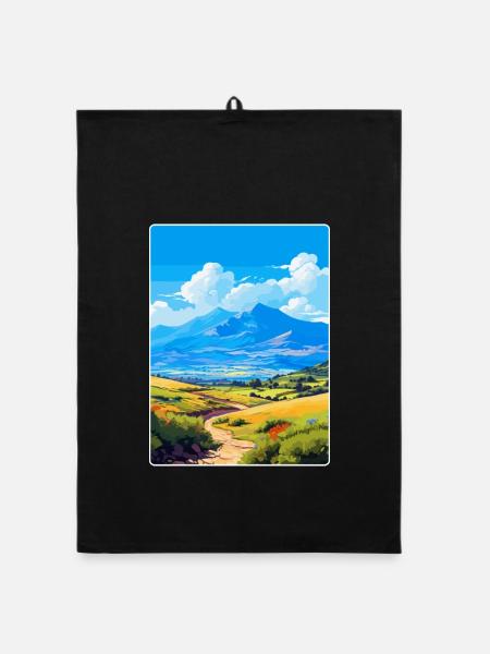 Mount Psiloritis Griechenland Vintage Reiseposter WPA - Organic Geschirrtuch - Schwarz - Vorne
