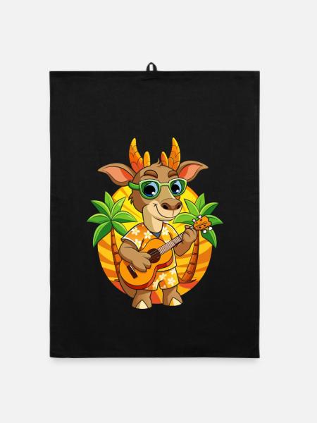 Lustige Antilope Cartoon Sommer Strand Sonnenbrille - Organic Geschirrtuch - Schwarz - Vorne