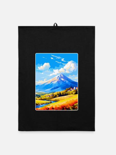 Mount Vardousia Griechenland Vintage Reiseposter WPA - Organic Geschirrtuch - Schwarz - Vorne