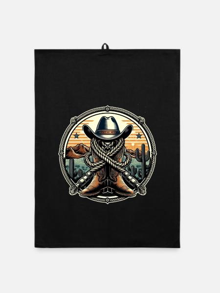 Western Logo 1 - Organic dish towel - black - Front