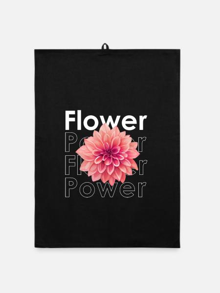 Le pouvoir des fleurs - Torchon bio - noir - Devant