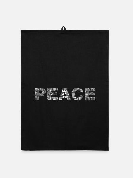 all we need is PEACE - Organic Geschirrtuch - Schwarz - Vorne