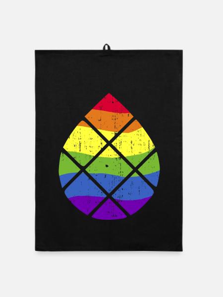Augsburg Pine Nut LGBT LGBTQPlus - Organic dish towel - black - Front