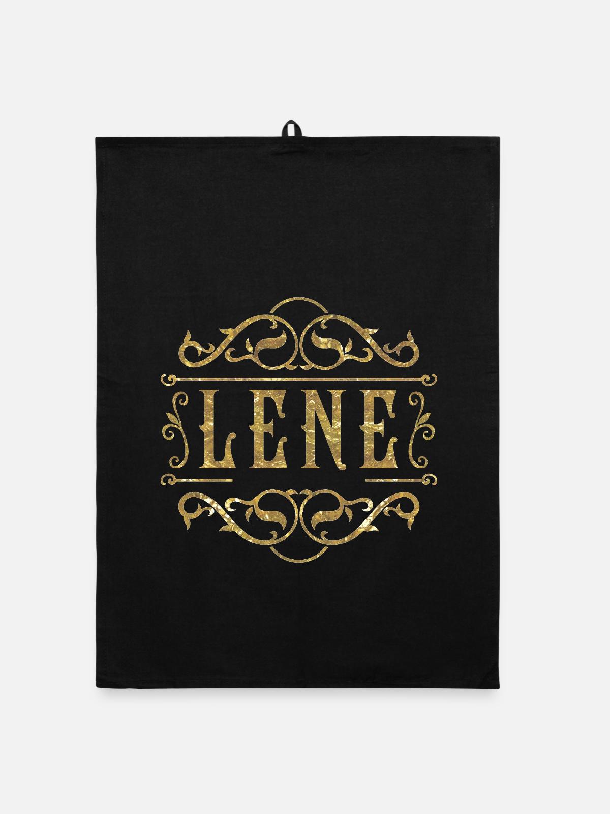 Lene gold - Organic Geschirrtuch - Schwarz - Vorne