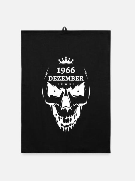Dezember 1966 Totenkopf - Organic Geschirrtuch - Schwarz