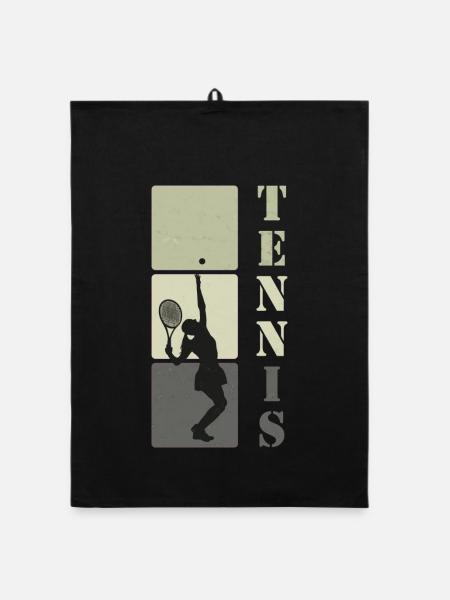 Tennis Tennisspieler Geschenk - Organic Geschirrtuch - Schwarz - Vorne
