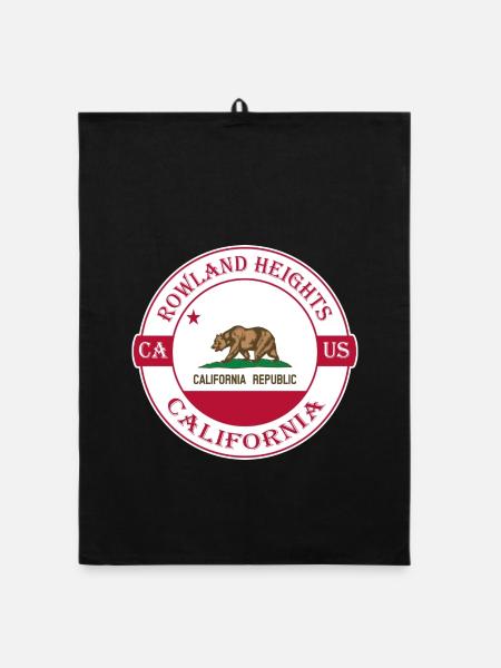 Rowland Heights California Flagge USA Souvenir - Organic Geschirrtuch - Schwarz
