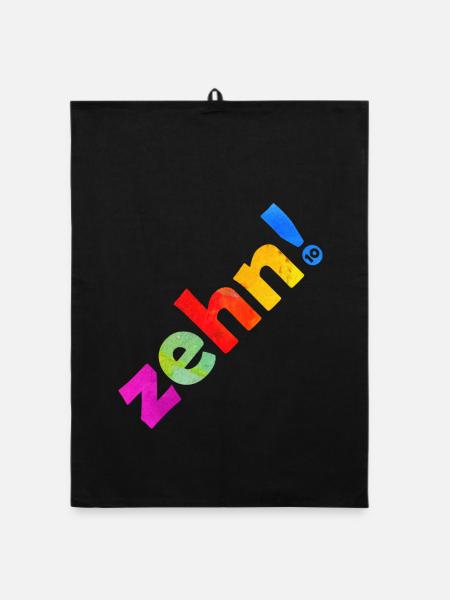 ZEHN 10 JAHRE 10. GEBURTSTAG - Organic Geschirrtuch - Schwarz - Vorne