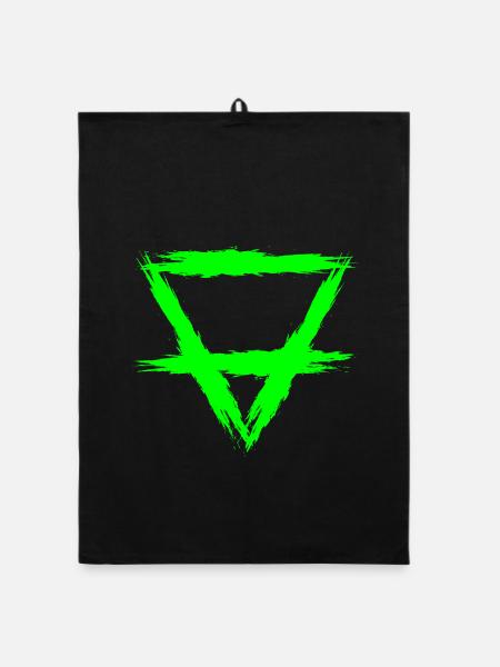 Element Symbol Erde - Organic Geschirrtuch - Schwarz