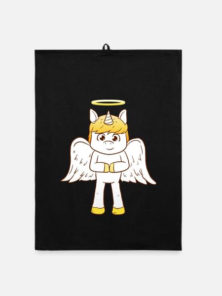 Unicorn Angel - Organic Geschirrtuch - Schwarz