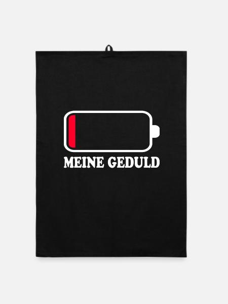 Meine Geduld Akku Leer Batterie Rot Ladebalken - Organic Geschirrtuch - Schwarz - Vorne