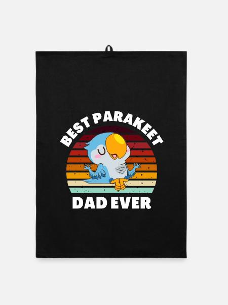 Bester Sittich Papa aller Zeiten Vater Vogelliebhaber Enthusias - Organic Geschirrtuch - Schwarz - Vorne