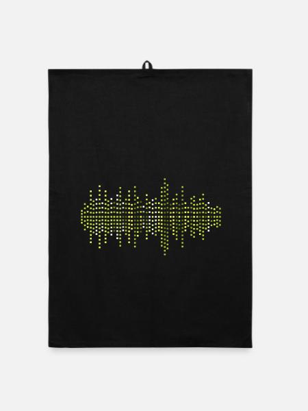 Equalizer Grün Gelb - Organic Geschirrtuch - Schwarz - Vorne