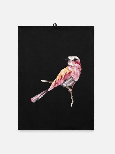 Vogel - Organic Geschirrtuch - Schwarz - Vorne
