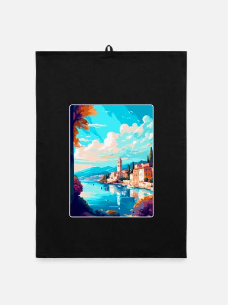 Split Kroatien Vintage Reiseplakat WPA Souvenir - Organic Geschirrtuch - Schwarz - Vorne