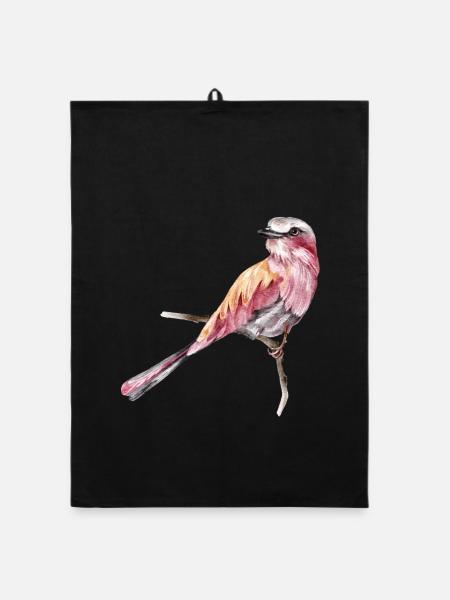 Vogel - Organic Geschirrtuch - Schwarz - Vorne