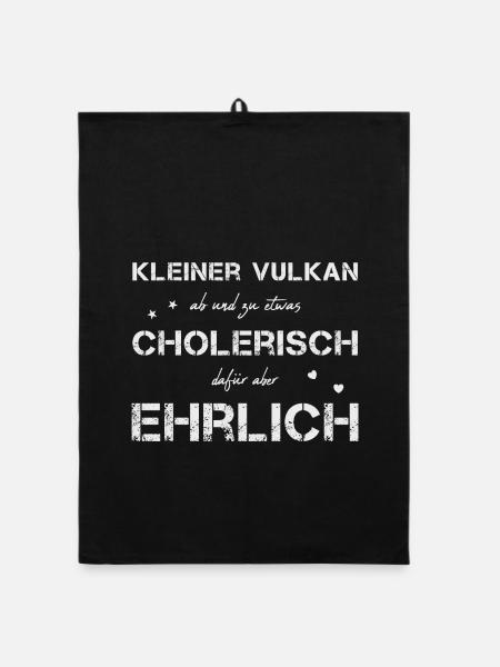 cholerisch ehrlich - Organic Geschirrtuch - Schwarz - Vorne