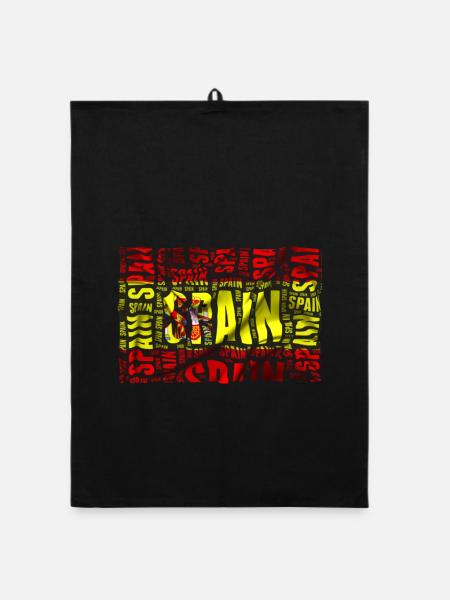 Spanien - Organic Geschirrtuch - Schwarz - Vorne