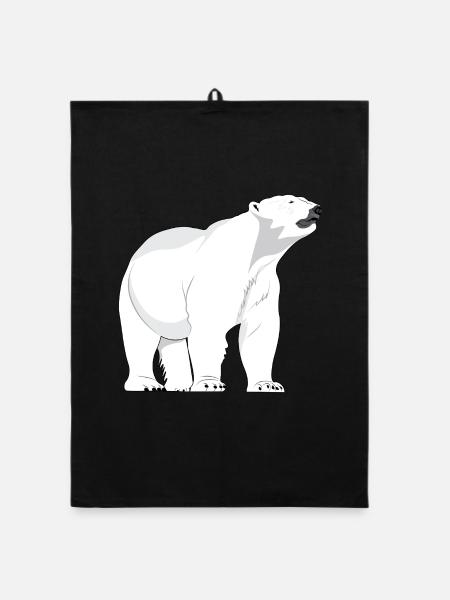 Eisbär Polarbär Bären - Organic Geschirrtuch - Schwarz