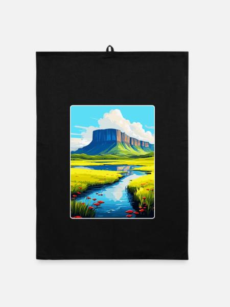 Ben Bulben Irland UK Vintage Reiseposter WPA - Organic Geschirrtuch - Schwarz - Vorne