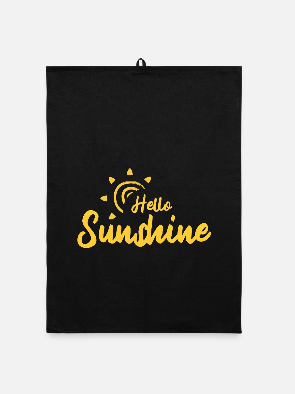 Hello Sunshine - Organic Geschirrtuch - Schwarz - Vorne