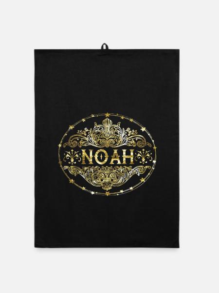 Noah - Organic Geschirrtuch - Schwarz - Vorne