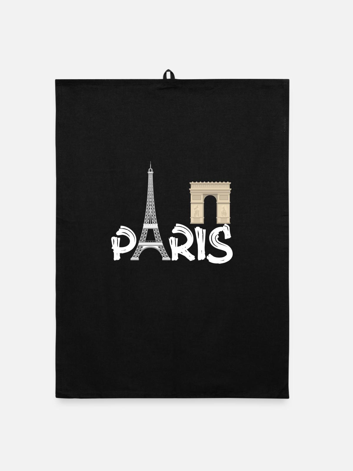 PARIS - Organic Geschirrtuch - Schwarz - Vorne