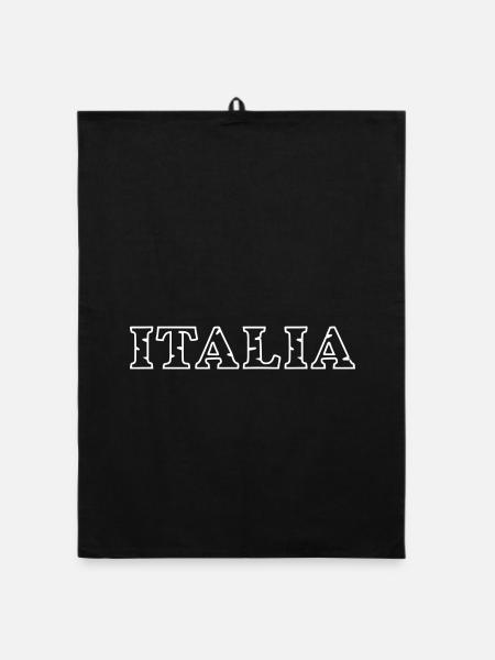 italia linie - Organic Geschirrtuch - Schwarz - Vorne