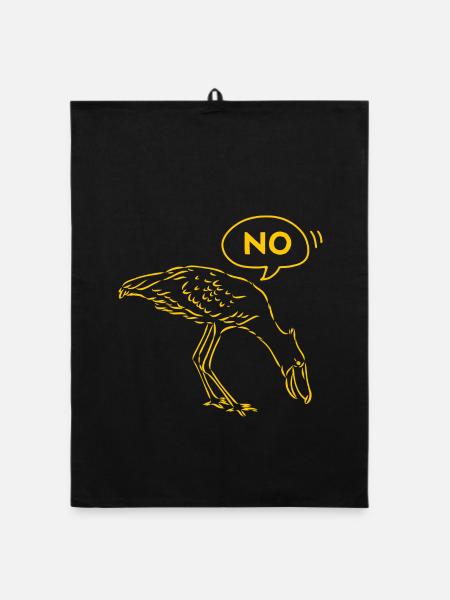Schuhschnabel Storch Walkopf Vogelliebhaber Vogelb - Organic Geschirrtuch - Schwarz - Vorne