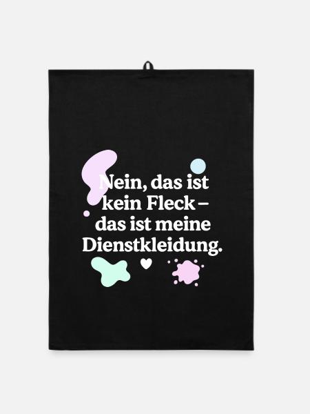 Das ist kein Fleck! (weiß & bunt) - Organic Geschirrtuch - Schwarz - Vorne