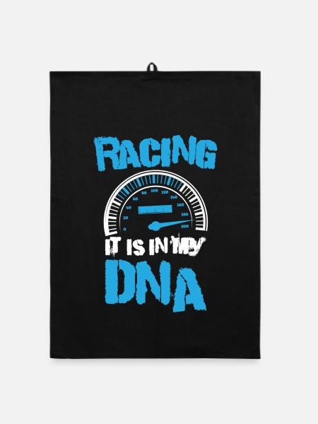 Racing It Is In My DANN Rennsport - Organic Geschirrtuch - Schwarz - Vorne