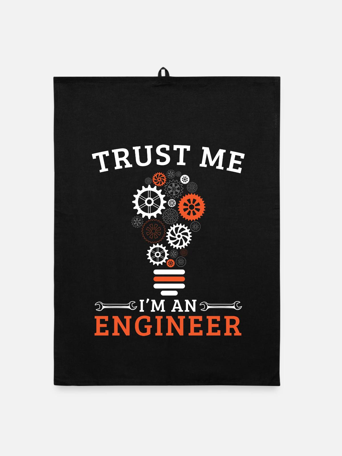 Ingenieur Spruch Abschluss Engineer - Organic Geschirrtuch - Schwarz - Vorne