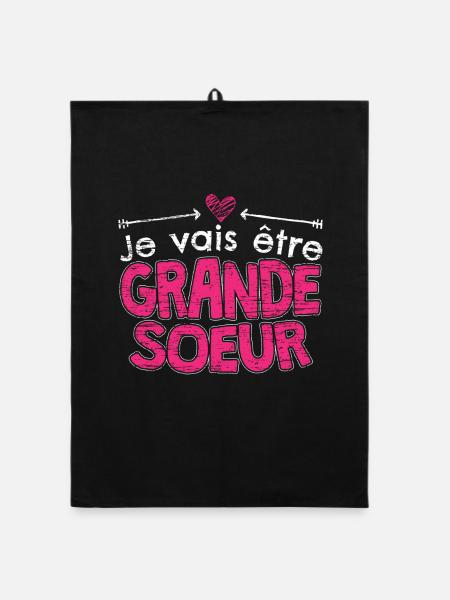 Future Grande soeur Future Bientôt - Organic Geschirrtuch - Schwarz - Vorne