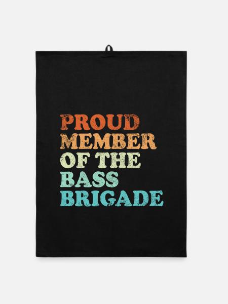 Proud Member of the Bass Brigade - retro hell - Organic Geschirrtuch - Schwarz