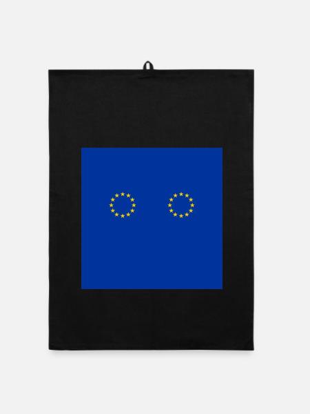 EU Maske. Europasterne. Europafahne. - Organic Geschirrtuch - Schwarz - Vorne