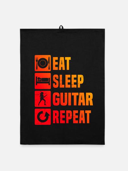 Konzertgitarre Geschenkidee für die Gitarren-Fanin - Organic Geschirrtuch - Schwarz - Vorne