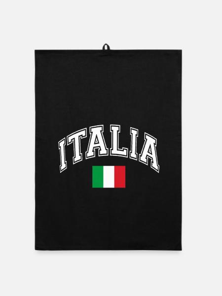 Italien Vintage Arc-Flagge - Organic Geschirrtuch - Schwarz - Vorne