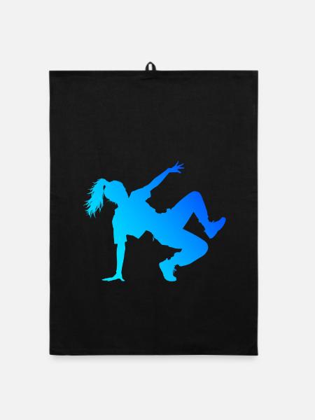 Geschenkidee für die Hip-Hop-Tänzerin mit Breaking - Organic Geschirrtuch - Schwarz - Vorne
